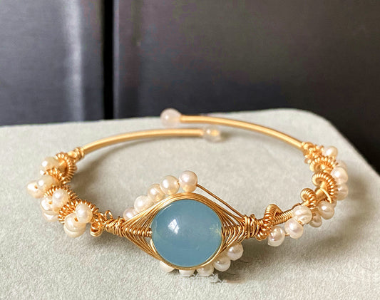 Sapphire Natural White Pearl Bracelet